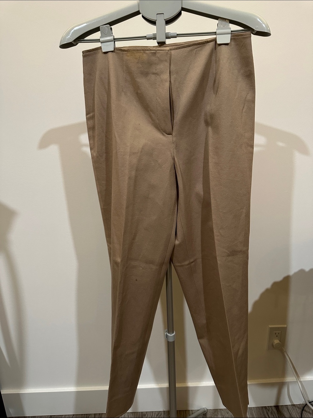 Ellen Tracy Tailored High-Waist Pants in Camel Brown